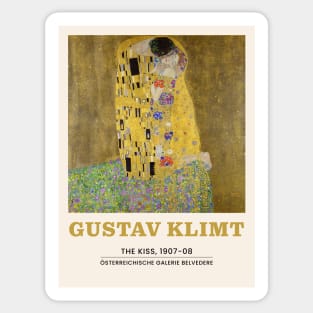 Gustav Klimt The Kiss Painting Exhibition Sticker